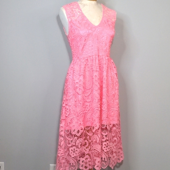 Yumi Kim Summer Heartbeat Orchid Pink Lace Crochet Sleeveless High Low V Neck - Picture 11 of 15